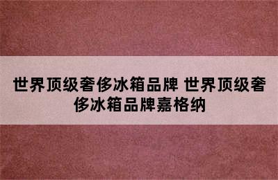 世界顶级奢侈冰箱品牌 世界顶级奢侈冰箱品牌嘉格纳